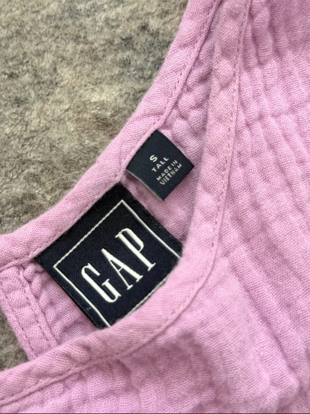 GAP Lavender Pink Sleeveless Gauze Dress with Tie Waist